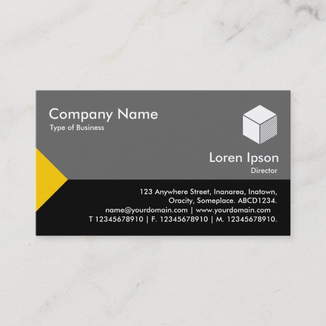 Edge Triangle III - Amber, Black with Gray Business Card (Front)