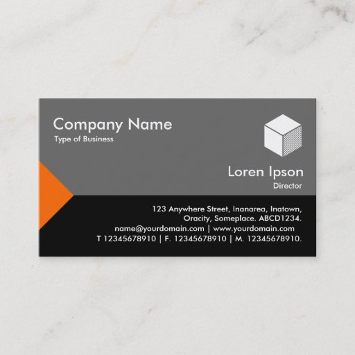 Customizable Edge Triangle III - Orange, Black with Gray Business Card