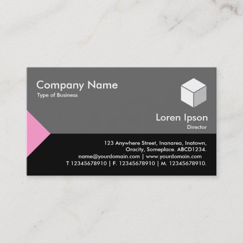 Edge Triangle III _ Pink Black with Gray Business Card
