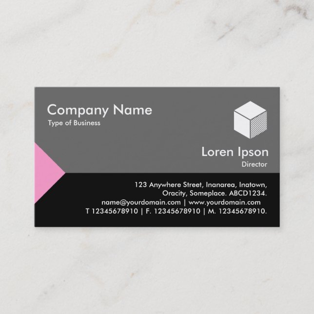 Edge Triangle III - Pink, Black with Gray Business Card (Front)