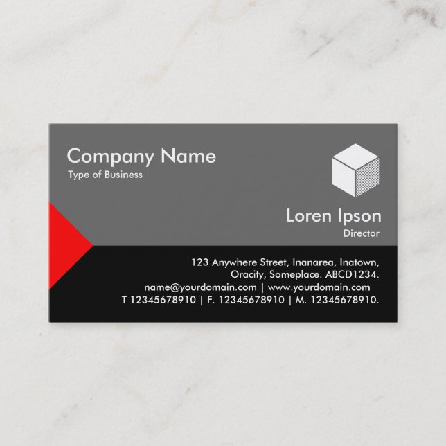 Edge Triangle III - Red, Black with Gray Business Card (Front)