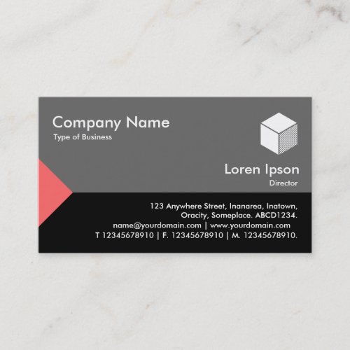 Edge Triangle III _ Tropical Pink Black with Gray Business Card