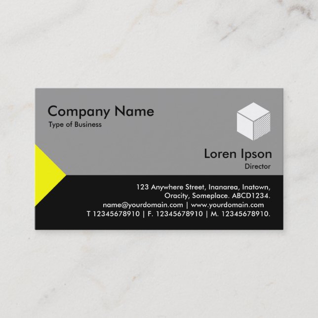 Edge Triangle III - Yellow, Black with Gray Business Card (Front)