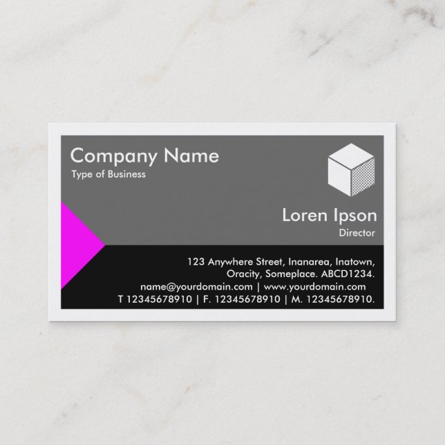 Edge Triangle - Magenta, Black & Gray Business Card (Front)