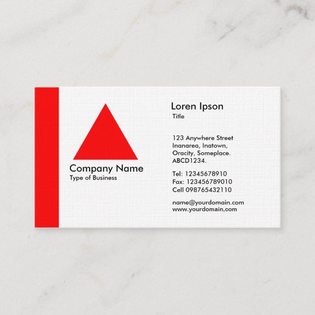 Edge Triangle - Red Business Card (Front)