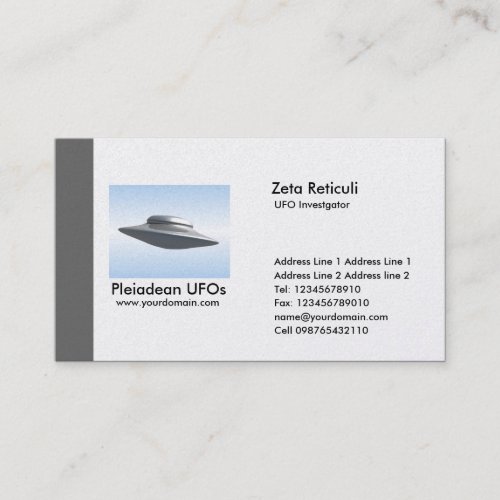 Edge UFO Investigator - Gray Business Card Templates
