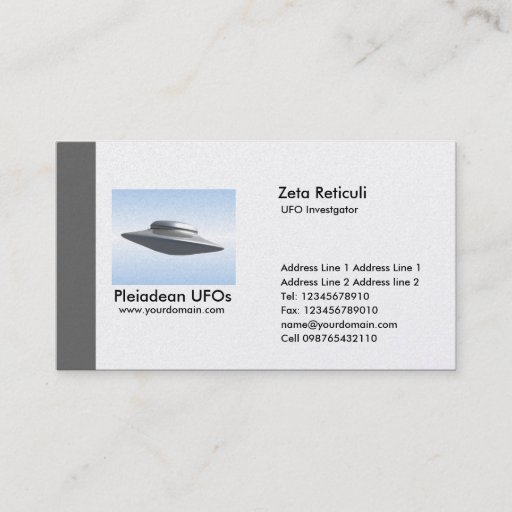 Customizable Edge UFO Investigator - Gray Business Card Templates