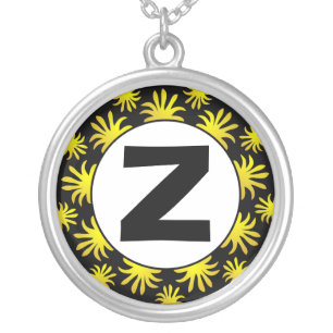 Edged Monogram 018 Silver Plated Necklace