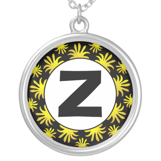 Edged Monogram 018 Silver Plated Necklace (Front)