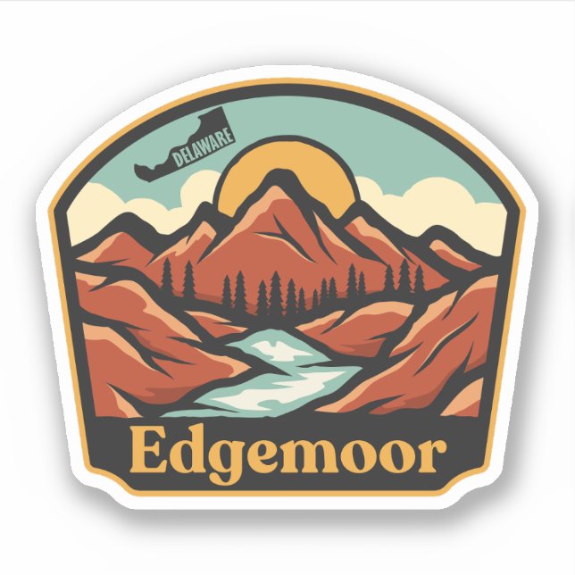 Edgemoor, Delaware  Sticker (Front)