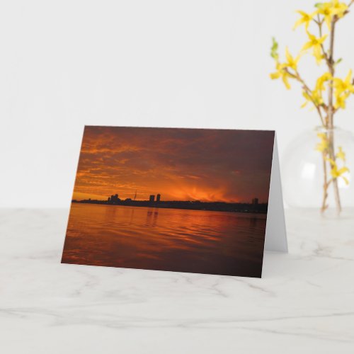 Edgewater NJ Skyline at Sunset _ H card