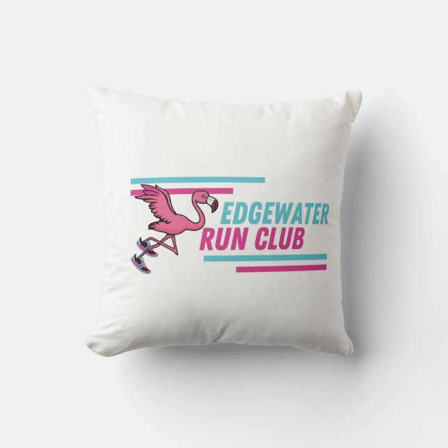 Edgewater Run Club Throw Pillow (Front)