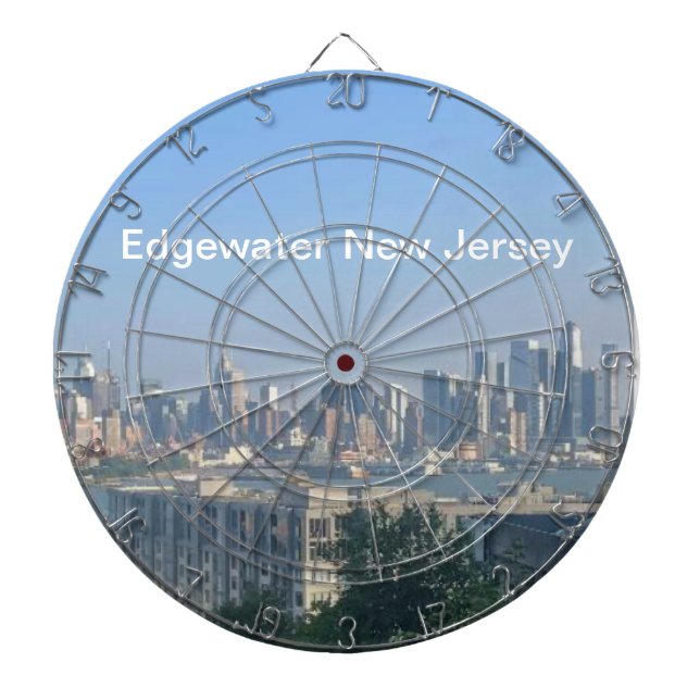 Edgewater Scene with text  Dart Board (Front)