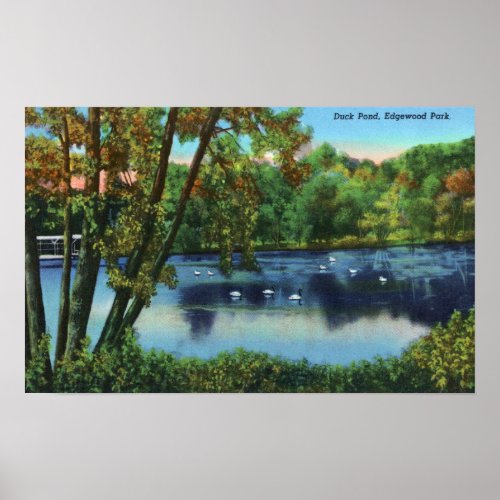 Edgewood Park View of the Duck Pond Poster