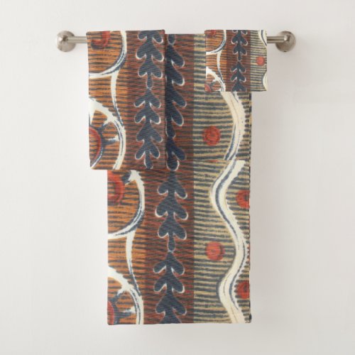 Edgy African Fashion Colors Traditional Art Design Bath Towel Set
