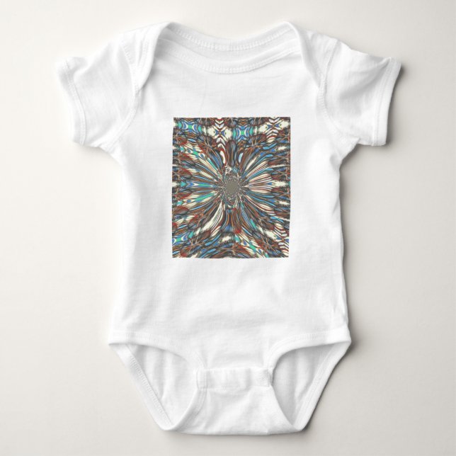 Edgy African Urban Pop Art Abstract Optical Design Baby Bodysuit (Front)