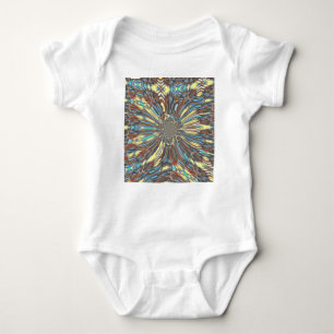 Edgy African Urban Pop Art Abstract Optical Design Baby Bodysuit