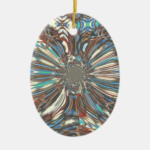 Edgy African Urban Pop Art Abstract Optical Design Ceramic Ornament