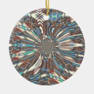 Edgy African Urban Pop Art Abstract Optical Design Ceramic Ornament