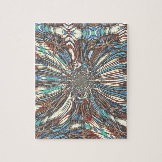 Edgy African Urban Pop Art Abstract Optical Design Jigsaw Puzzle (Vertical)