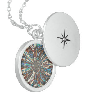 Edgy African Urban Pop Art Abstract Optical Design Locket Necklace