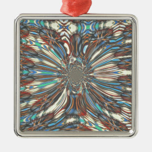 Edgy African Urban Pop Art Abstract Optical Design Metal Ornament