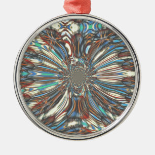 Edgy African Urban Pop Art Abstract Optical Design Metal Ornament