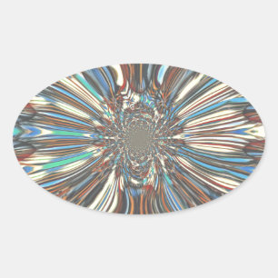 Edgy African Urban Pop Art Abstract Optical Design Oval Sticker