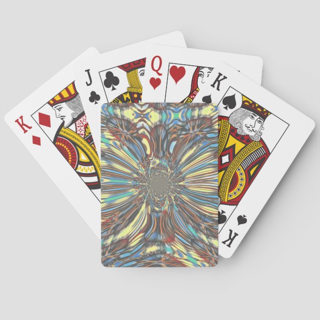 Edgy African Urban Pop Art Abstract Optical Design Poker Cards (Back)