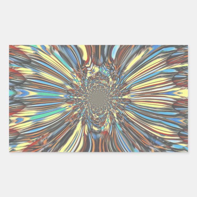Edgy African Urban Pop Art Abstract Optical Design Rectangular Sticker (Front)