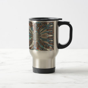 Edgy African Urban Pop Art Abstract Optical Design Travel Mug