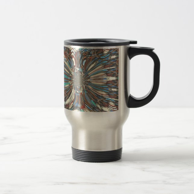 Edgy African Urban Pop Art Abstract Optical Design Travel Mug (Right)