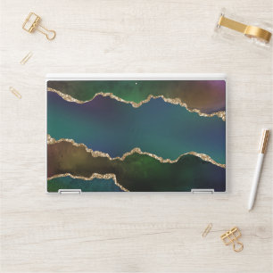Edgy Agate Dark Moody Jewel Tone Mystic Teal HP Laptop Skin