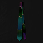 Edgy Agate | Dark Moody Jewel Tone Teal Neck Tie<br><div class="desc">Gorgeous marbled agate stone with faux metallic foil and glitter veins featuring a sophisticated watercolor palette geode stone accented by faux metallic and splash. Modern theme perfect for professional personal branding or to add the perfect pop of color to your life! For other colors or matching products, please visit the...</div>
