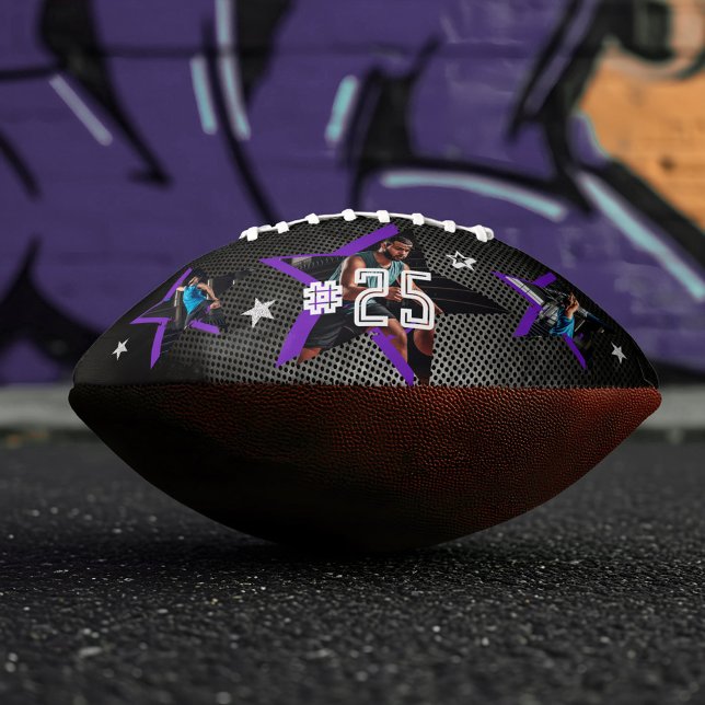 Edgy All-Star Sports Photo Star Design Keepsake Football (Edgy All-Star Sports Photo Star Design Keepsake Football)