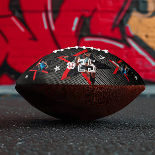 Edgy All-Star Sports Photo Star Design Keepsake Football