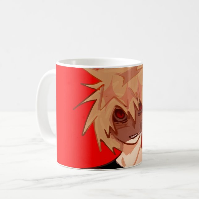 Edgy Anime Boy Grunge Aesthetic  Coffee Mug (Front Left)