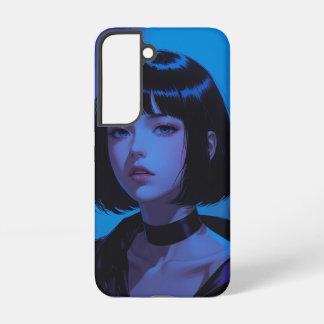 Edgy Anime Girl Samsung Case- Dark Cyber Aesthetic Samsung Galaxy S22 Case