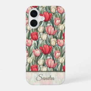 Edgy Anniversary Keepsake Tulip Flower Name iPhone 16 Case