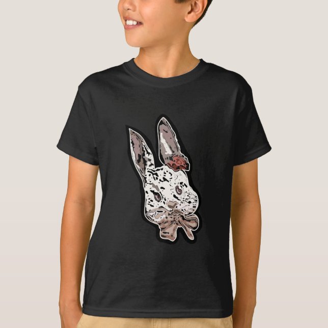 Edgy, artistic rabbit illustration - Unique art T-Shirt (Front)