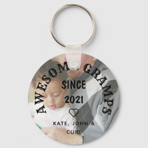 Edgy Awesome Gramps Since Year Photo Father’s Da Keychain