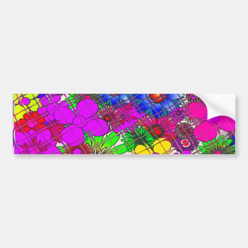 Edgy Beautiful colorful amazing floral pattern des Bumper Sticker