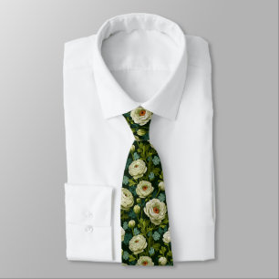 Edgy Best Man Ranunculus Floral Neck Tie
