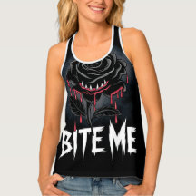 Edgy 'Bite Me' Gothic Rose Design