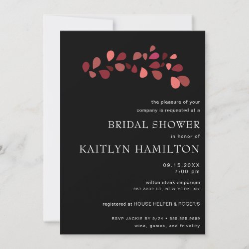 Edgy Black Amazing Fab Thrilling Bridal Shower Invitation