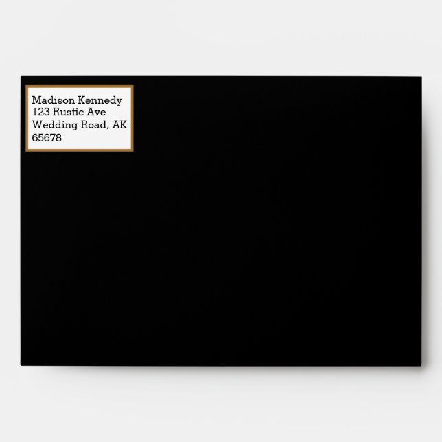 Edgy Black Gothic Abstract Amazing Fab Wedding Envelope (Front)