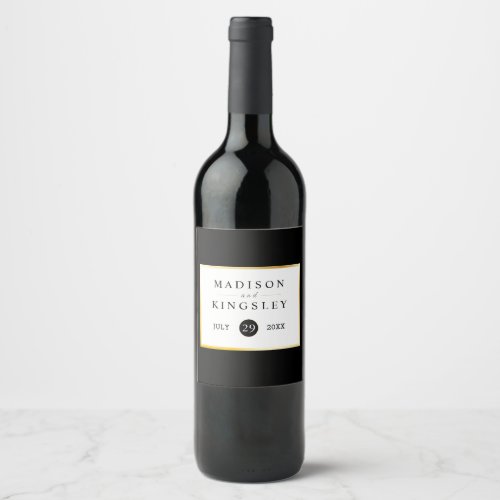 Edgy Black Gothic Abstract Amazing Fab Wedding Wine Label