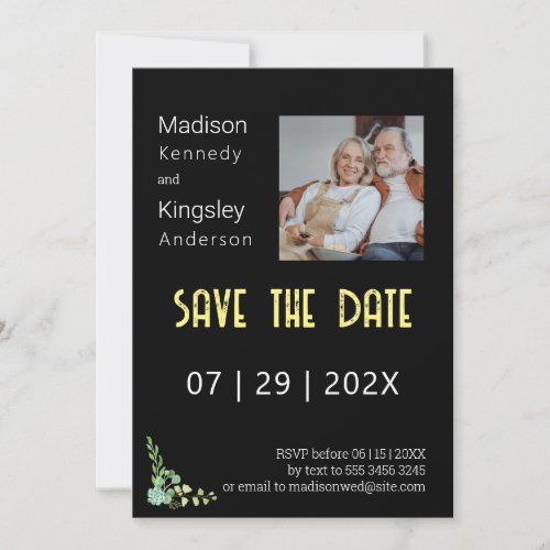Edgy Black Save the Date Stunning Photo Fab