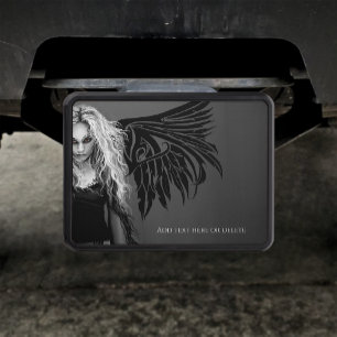 Edgy Black Tribal Fallen Angel Red Eyes Gothic  Hitch Cover