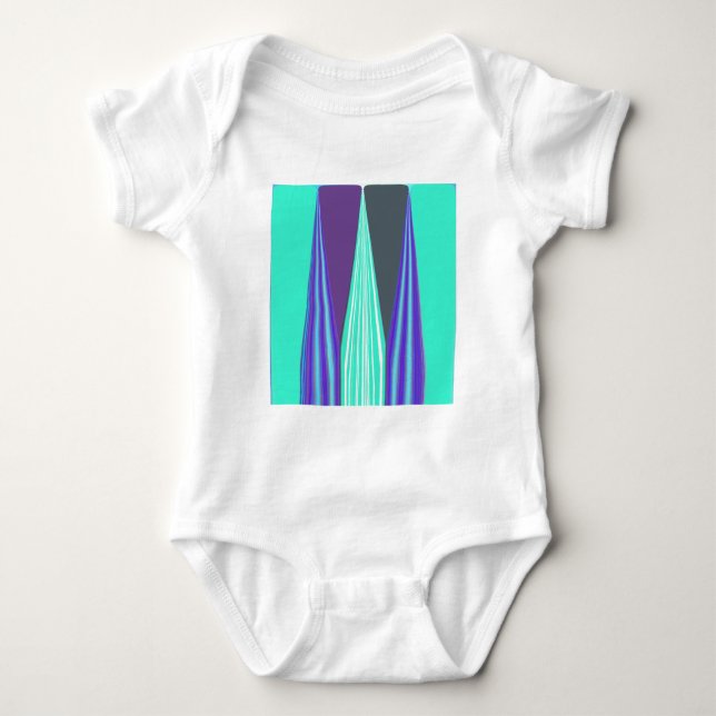 Edgy Blue Purple Cyan Chevron Art Print Baby Bodysuit (Front)